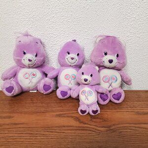 Plush Care Bears Lollipop Bear - Lot of 4 - Stuffed Animal - Various Sizes